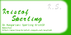kristof sperling business card