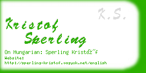kristof sperling business card